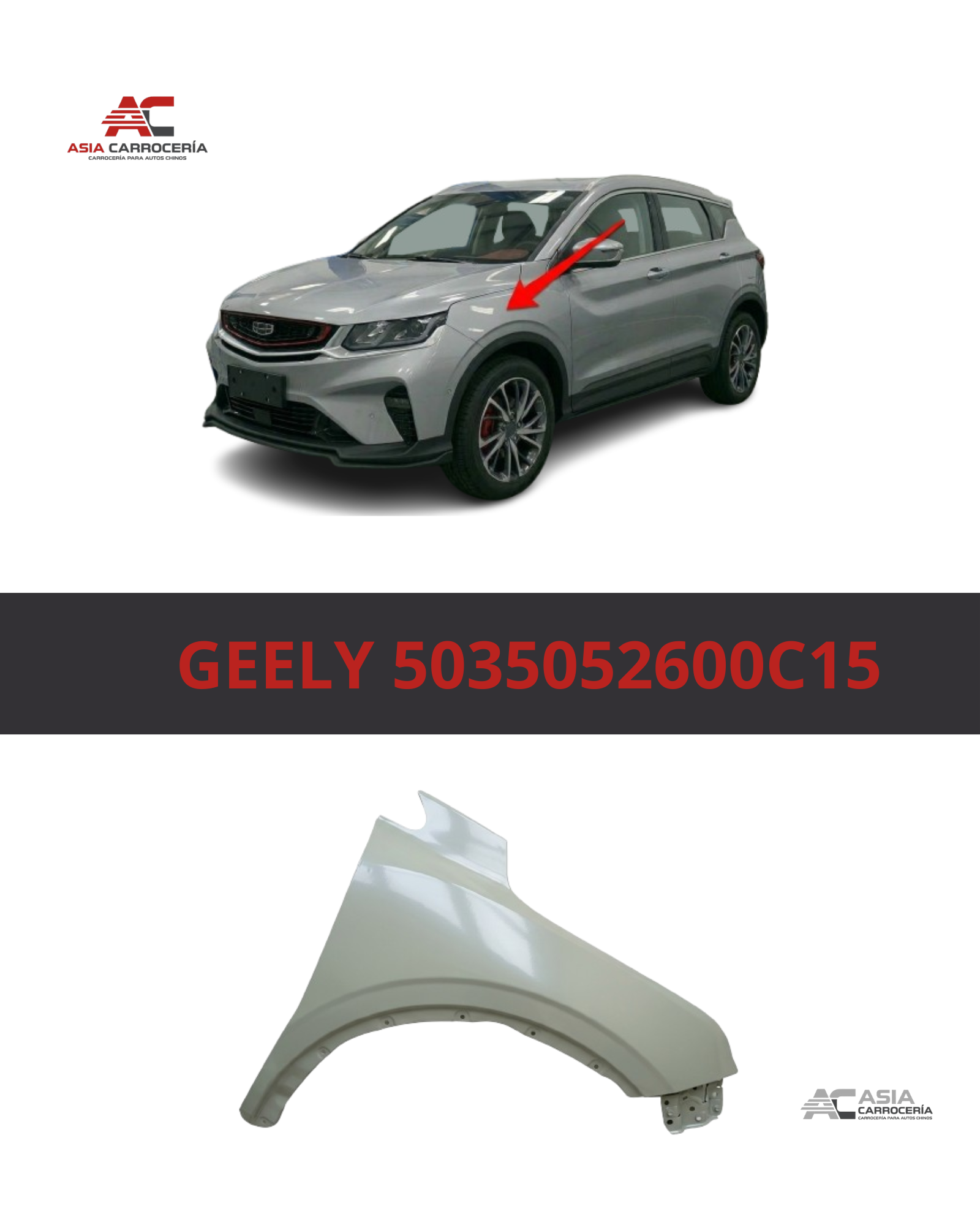 Guardafango Derecho Geely Coolray