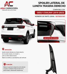 Spoiler Lateral de Luneta Trasera Izquierdo Geely Coolray