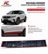 Moldura Inferior Puerta Delantera Izquierda Geely Coolray