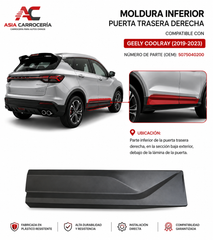 Moldura Inferior Puerta Trasera Derecha Geely Coolray