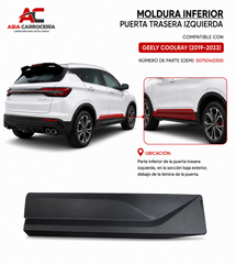 Moldura Inferior Puerta Trasera Izquierda Geely Coolray