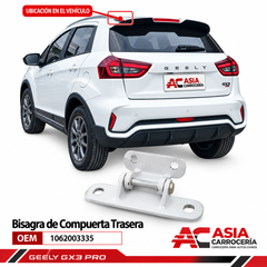 Bisagra de compuerta trasera Geely GX3 Pro OEM 1062003335