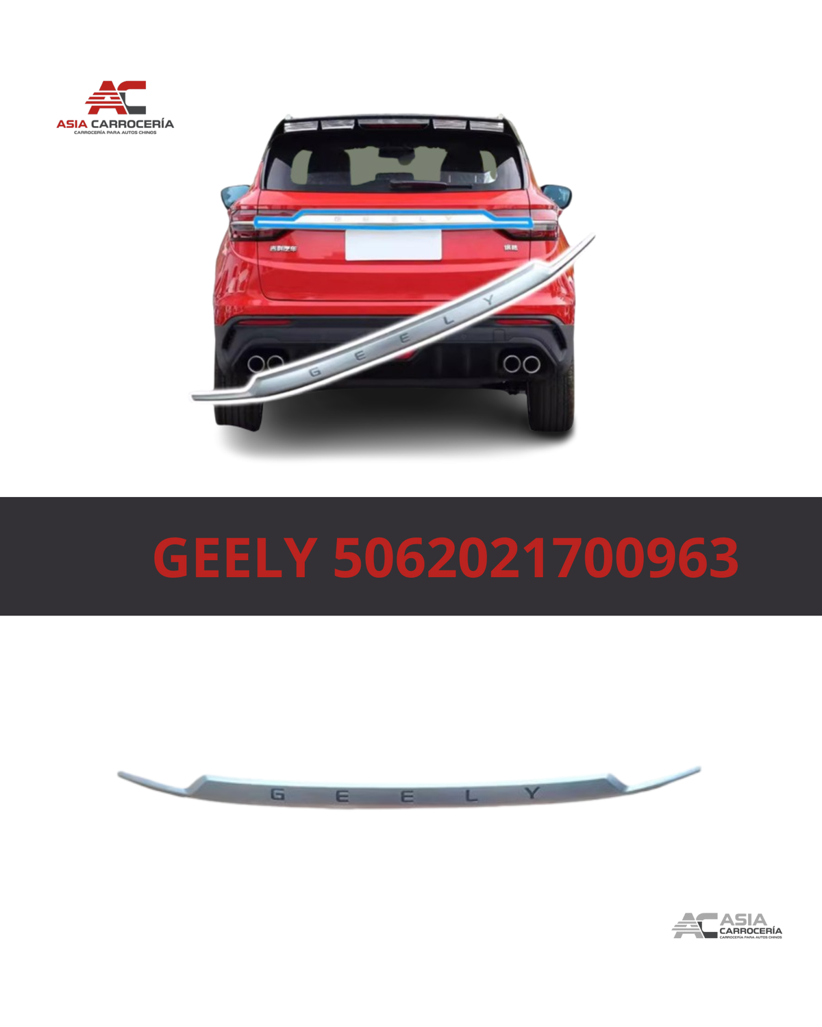 Moldura de Porton Trasero Geely Coolray
