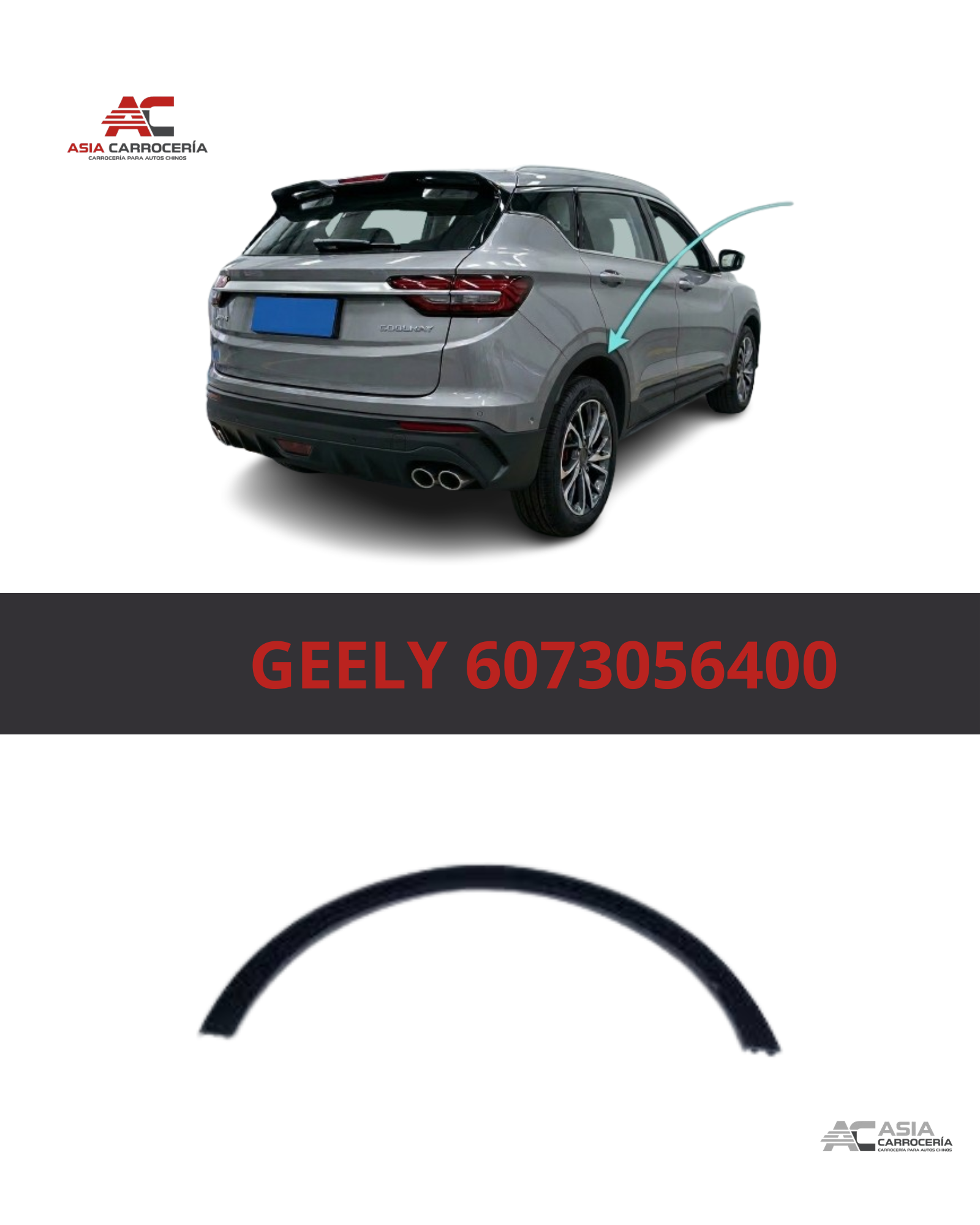 Moldura de Arco de Rueda Trasero Izquierdo Geely Coolray