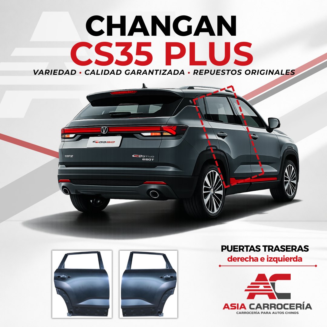 Puerta trasera izquierda Changan CS35 Plus lámina OEM