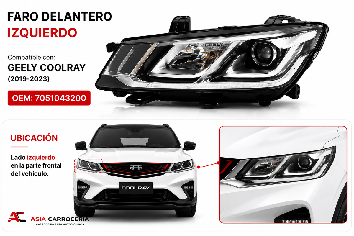 Faro Delantero Izquierdo Geely Coolray
