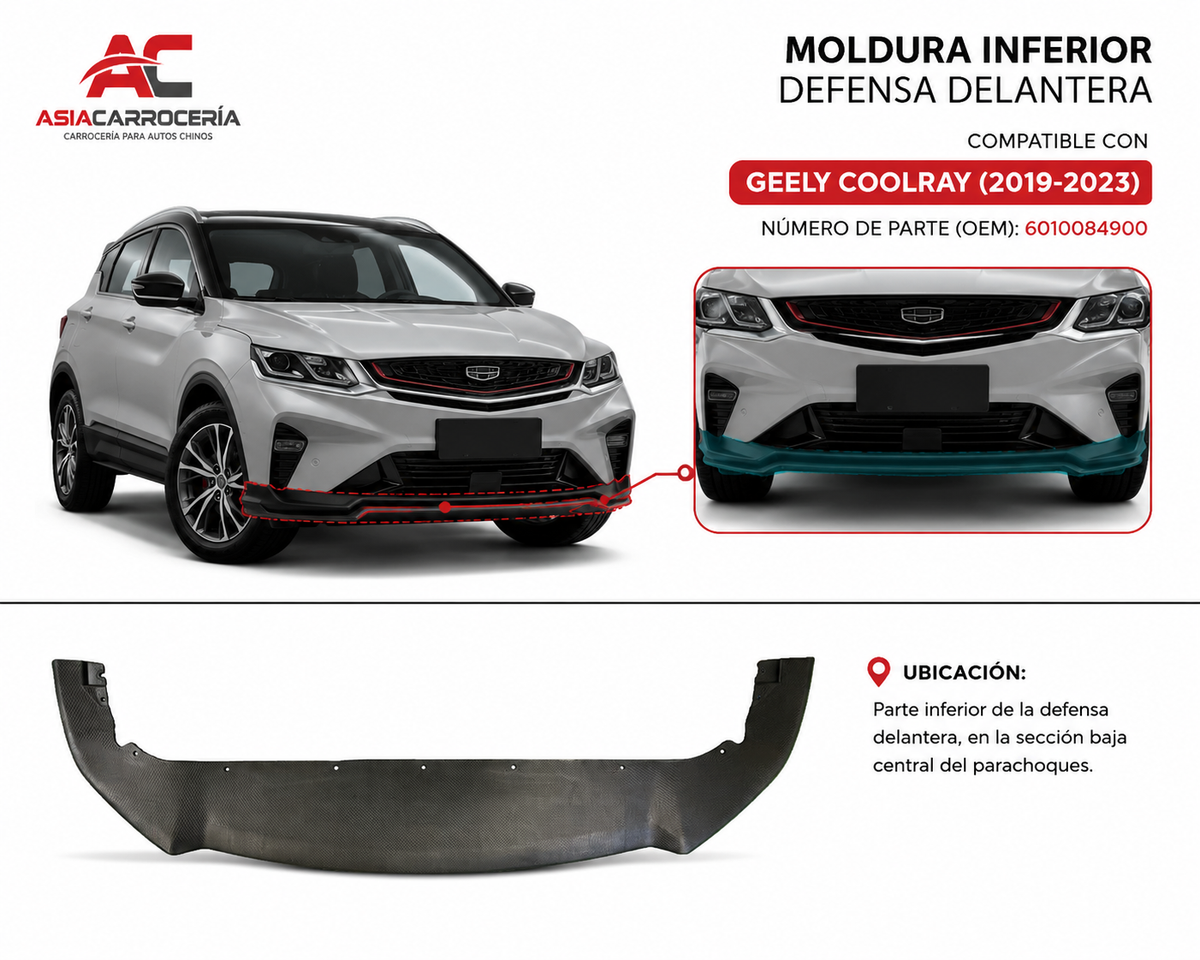 Moldura Inferior Defensa Delantera Geely Coolray
