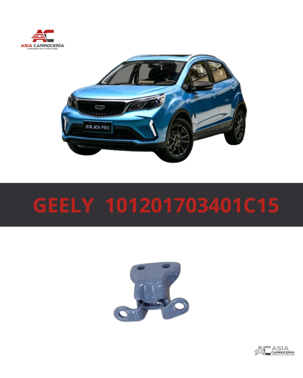 Bisagra Superior Puerta Delantera Derecha - Geely GX3 Pro