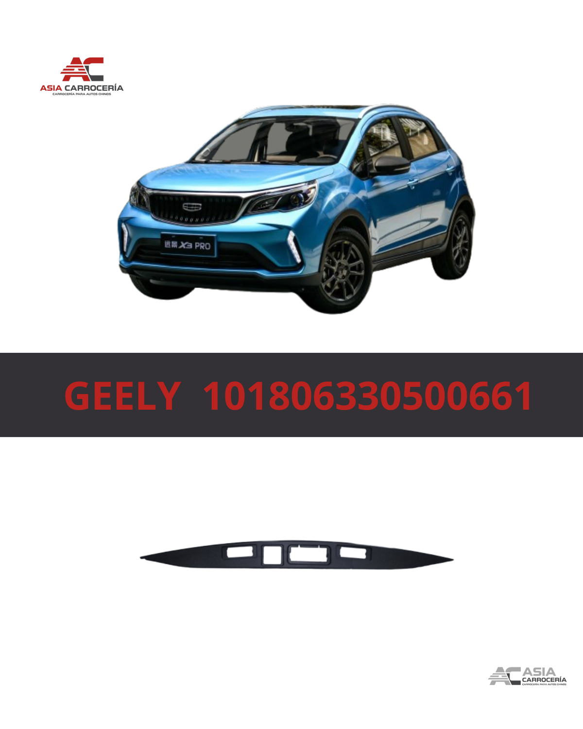 Base de Luz de Placa Trasera - Geely GX3 Pro
