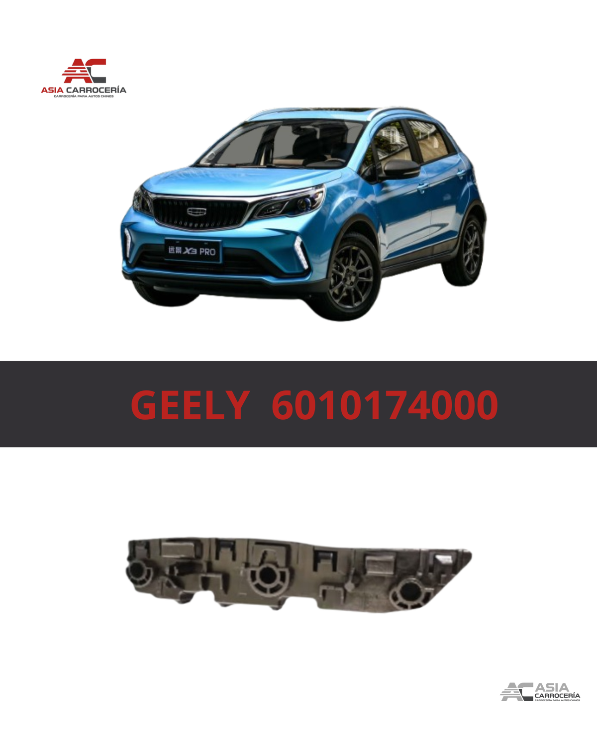 Soporte Izquierdo de Parachoques Delantero - Geely GX3 Pro